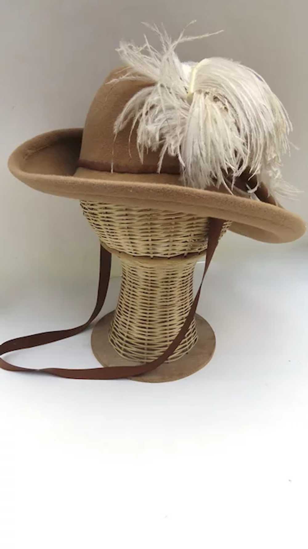 Vintage Marshall Fields Hat with Feather Musketee… - image 5