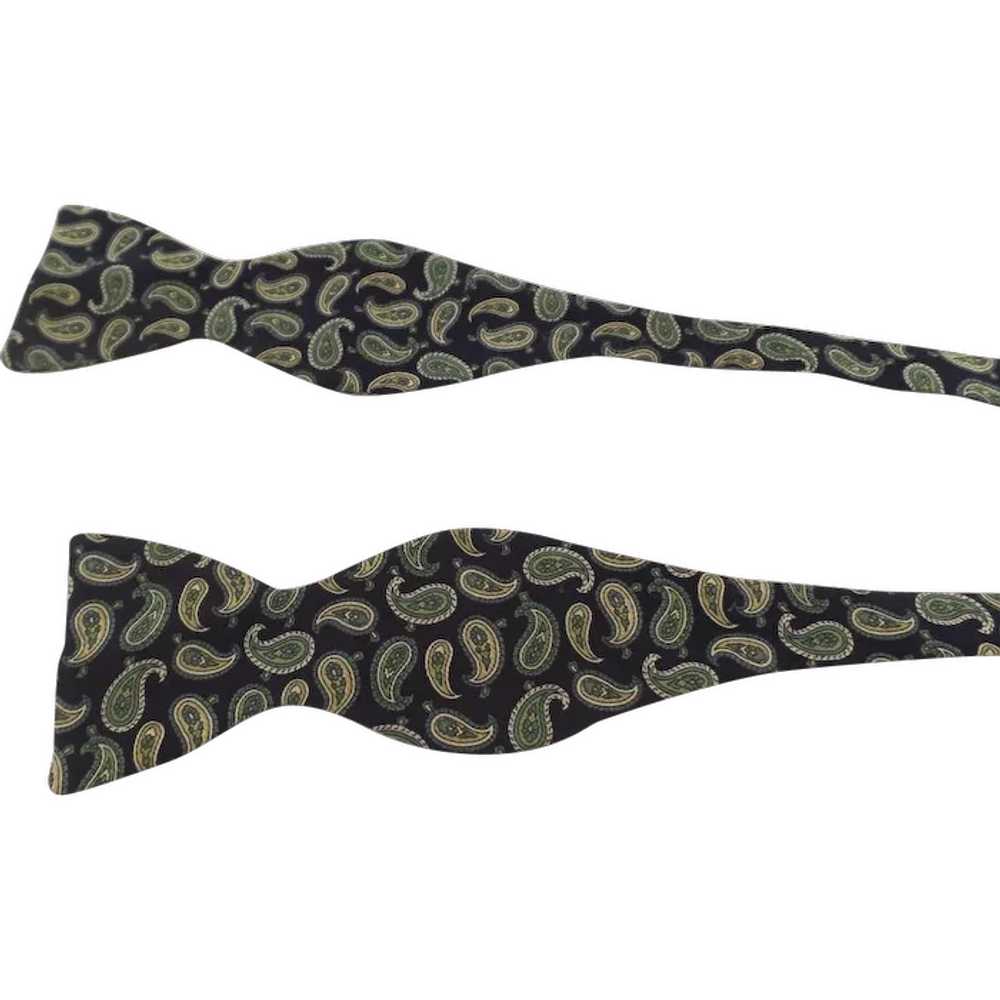 Vintage 1970's Adjustable Silk Bow Tie Paul Stuar… - image 1