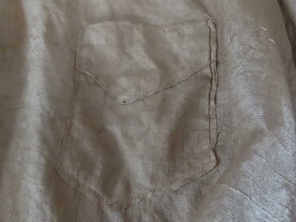 Shirt Waist Blouse in Raw Silk Front Pocket c 189… - image 11