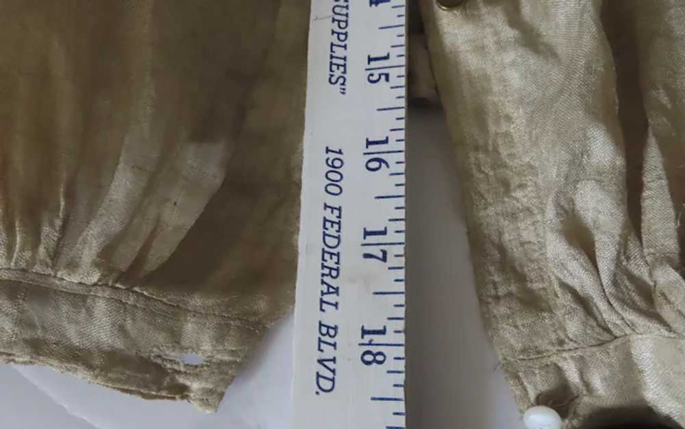Shirt Waist Blouse in Raw Silk Front Pocket c 189… - image 9
