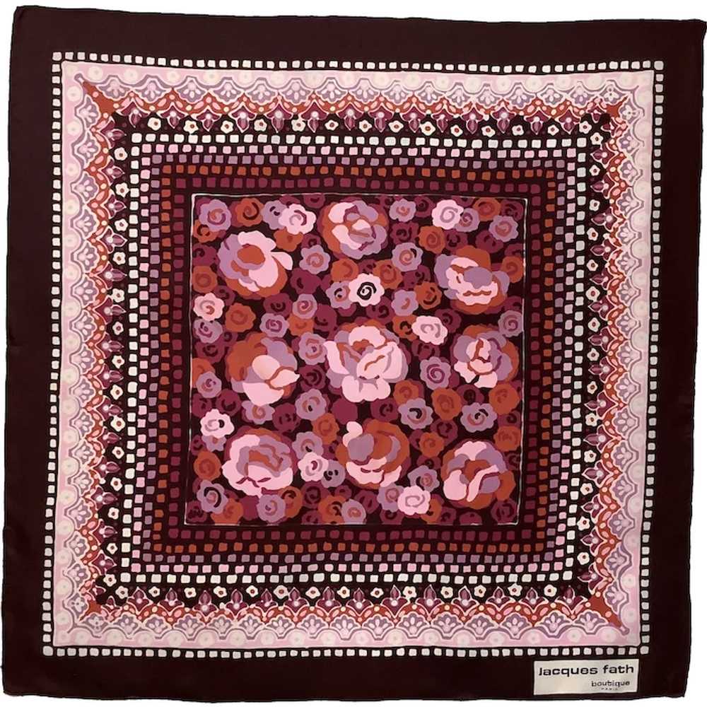 1960’s ‘Jacques Fath’ boutique Paris  silk scarf - image 1