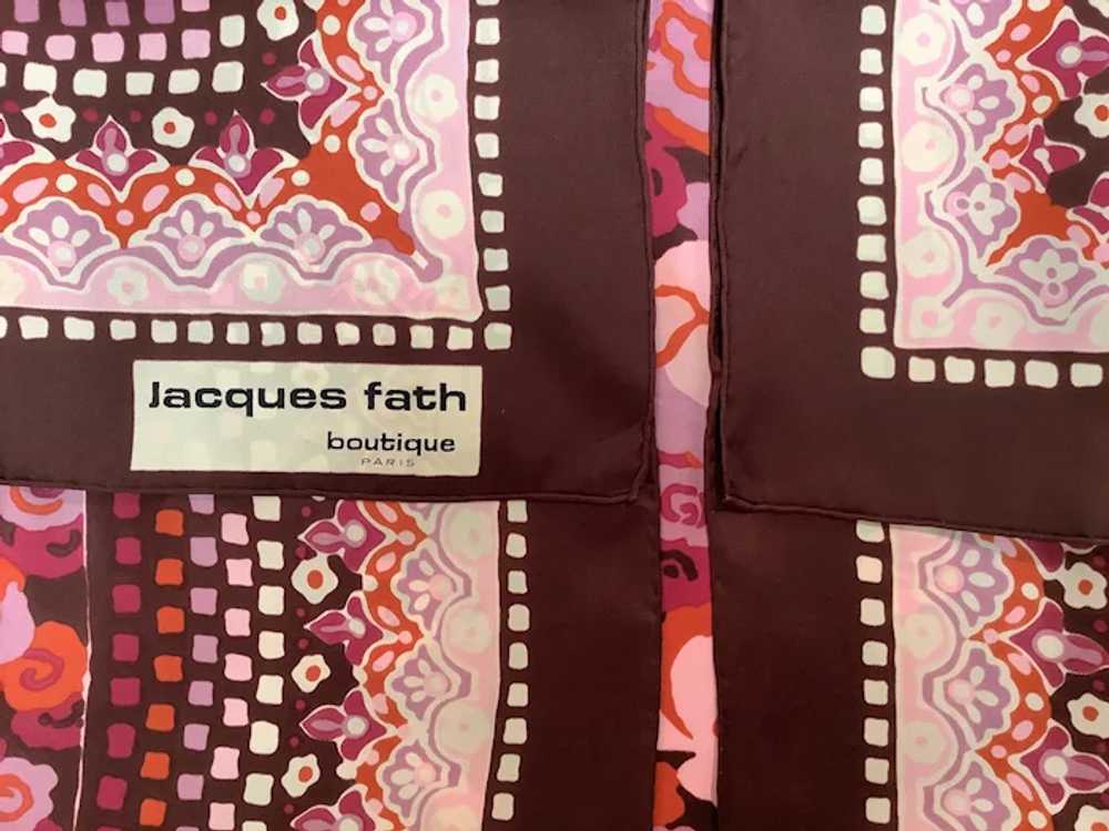 1960’s ‘Jacques Fath’ boutique Paris  silk scarf - image 2