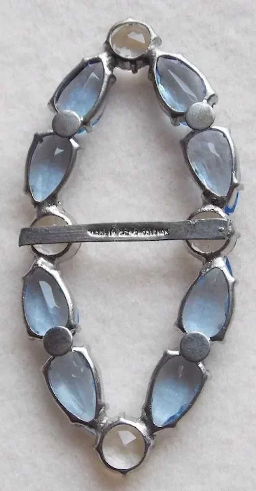 Gorgeous CZECH DECO Blue Glass Vintage Belt Buckle - image 2
