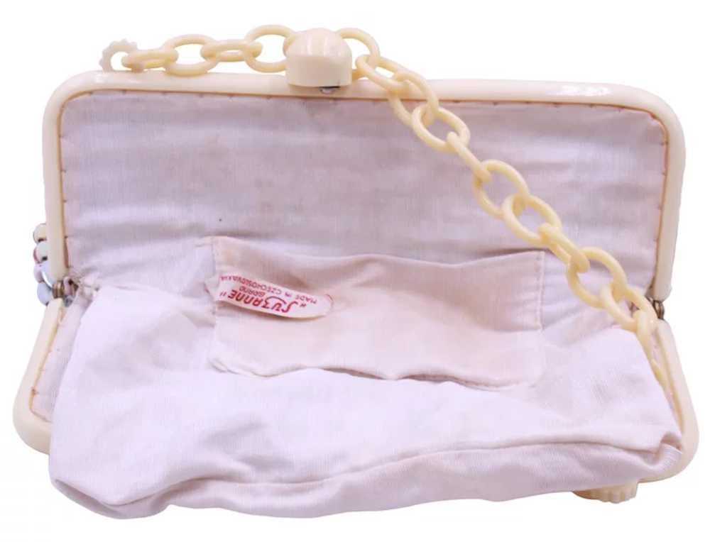 Purse Czech Suzanne Brand Beaded Handbag Wooden B… - image 5