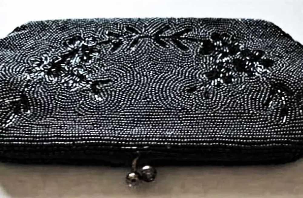 Womens Printed Hand-Embroidery Black Clutch Purse Handbag