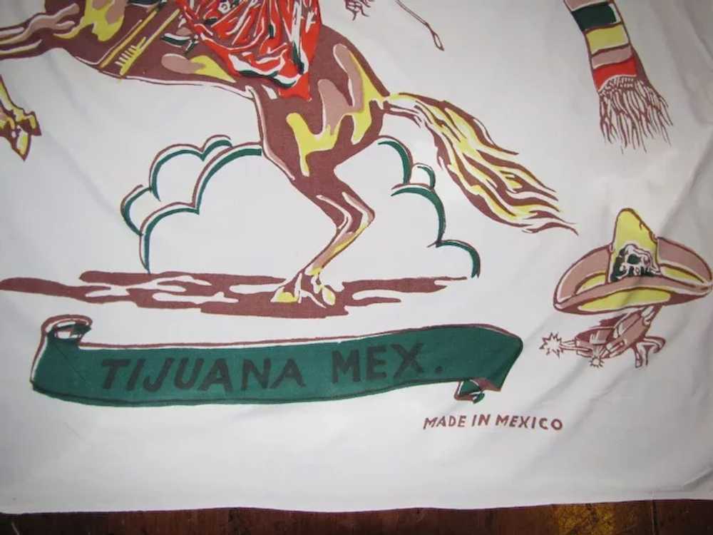 Vintage 1950's Mexican Souvenir Scarf, Fun Design! - image 3