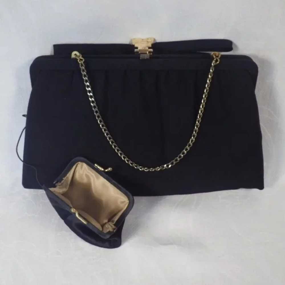 Vintage Gold Vinyl Chain Handle Purse With Tuck Away Clutch Option - Etsy