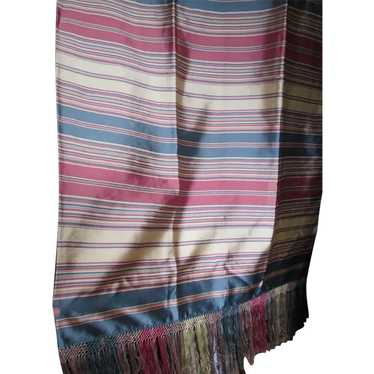 Lovely Antique Hand Woven Silk Shawl, Piano Scarf 