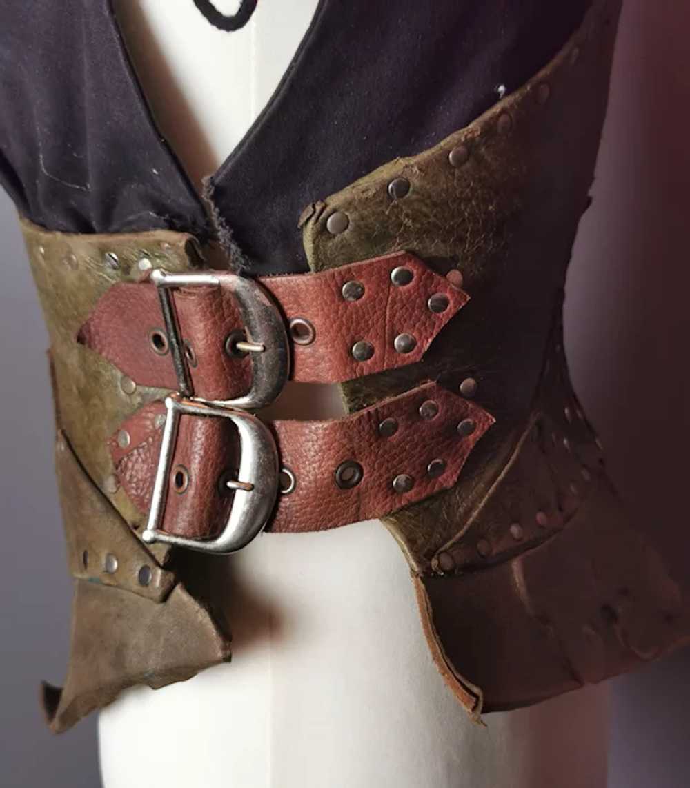 Vintage womens leather warrior costume, Larp, Med… - image 10