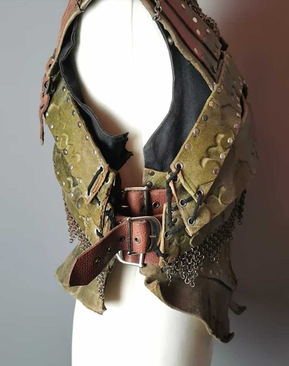 Vintage womens leather warrior costume, Larp, Med… - image 4