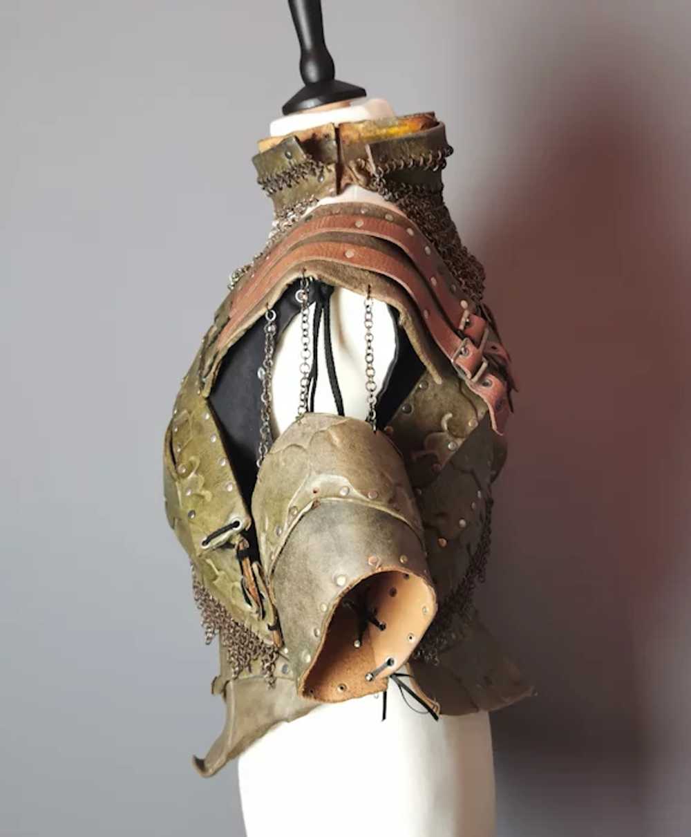 Vintage womens leather warrior costume, Larp, Med… - image 7