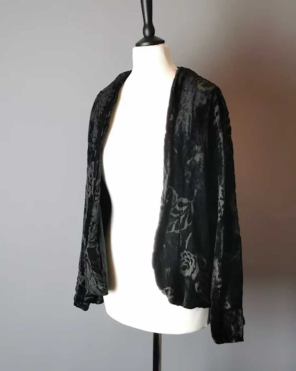 Vintage 20s velvet burnout opera jacket - image 10