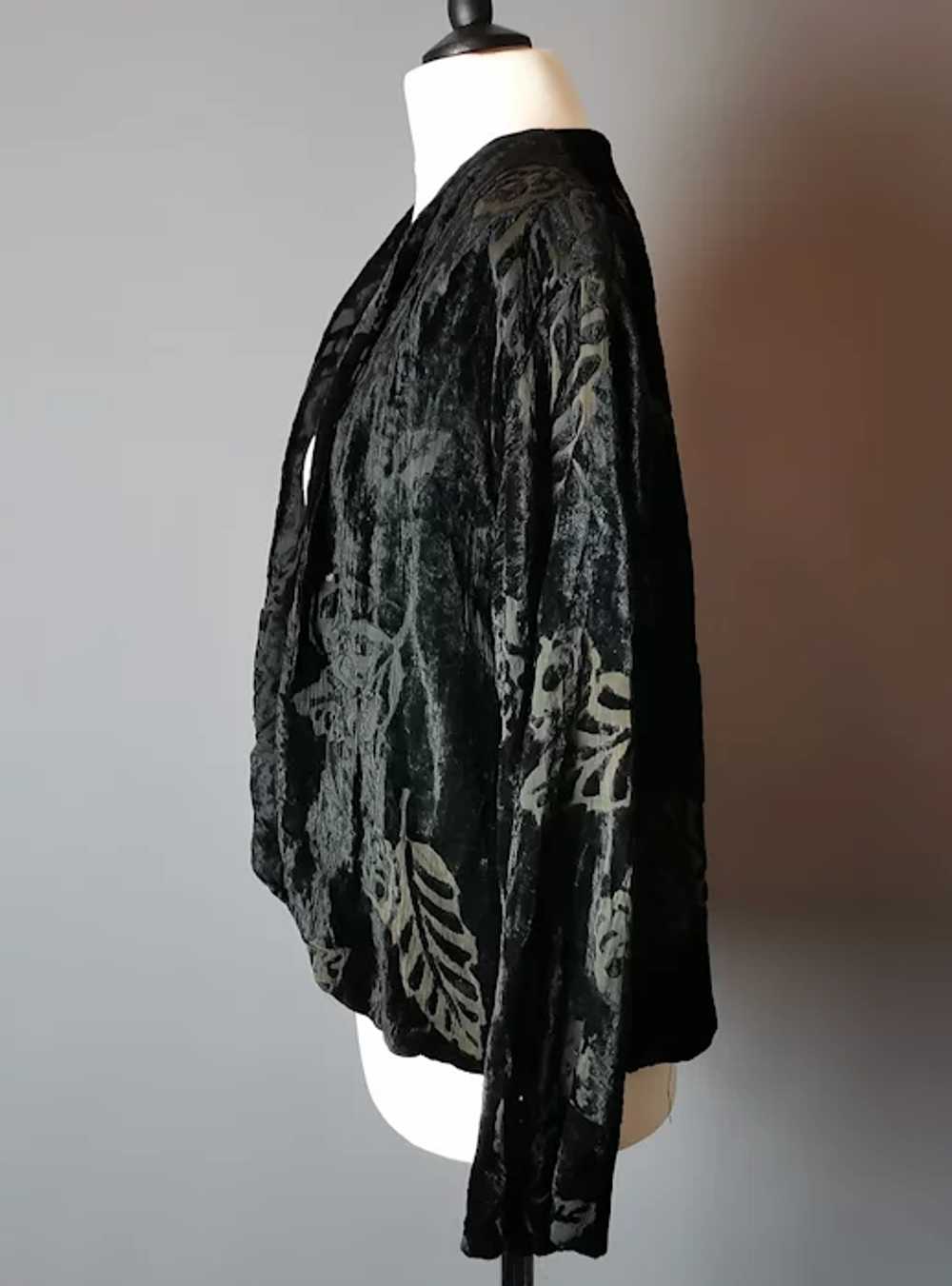 Vintage 20s velvet burnout opera jacket - image 9