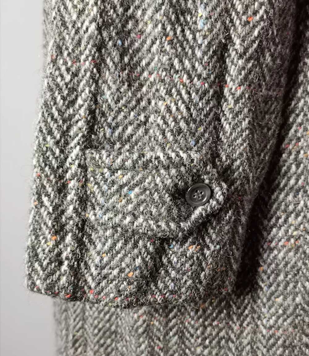 Vintage mens Burberry Irish Tweed overcoat, c1980s - image 5