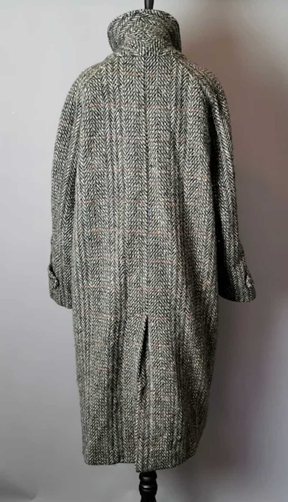 Vintage mens Burberry Irish Tweed overcoat, c1980s - image 6
