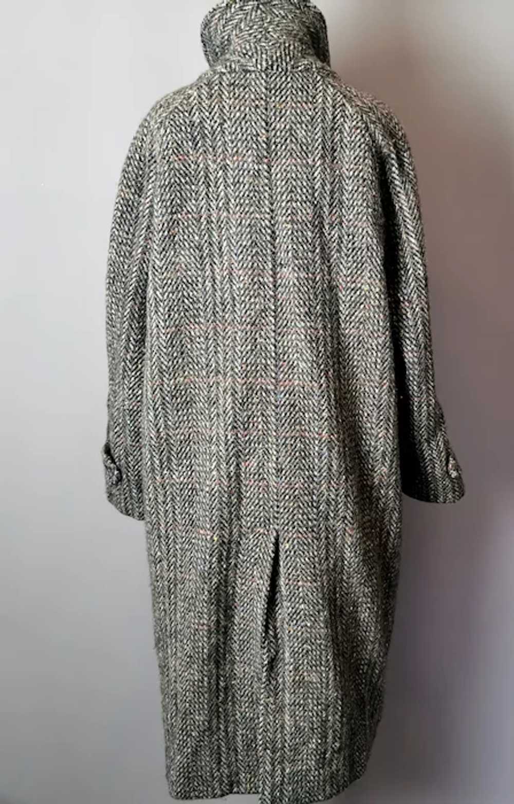 Vintage mens Burberry Irish Tweed overcoat, c1980s - image 8
