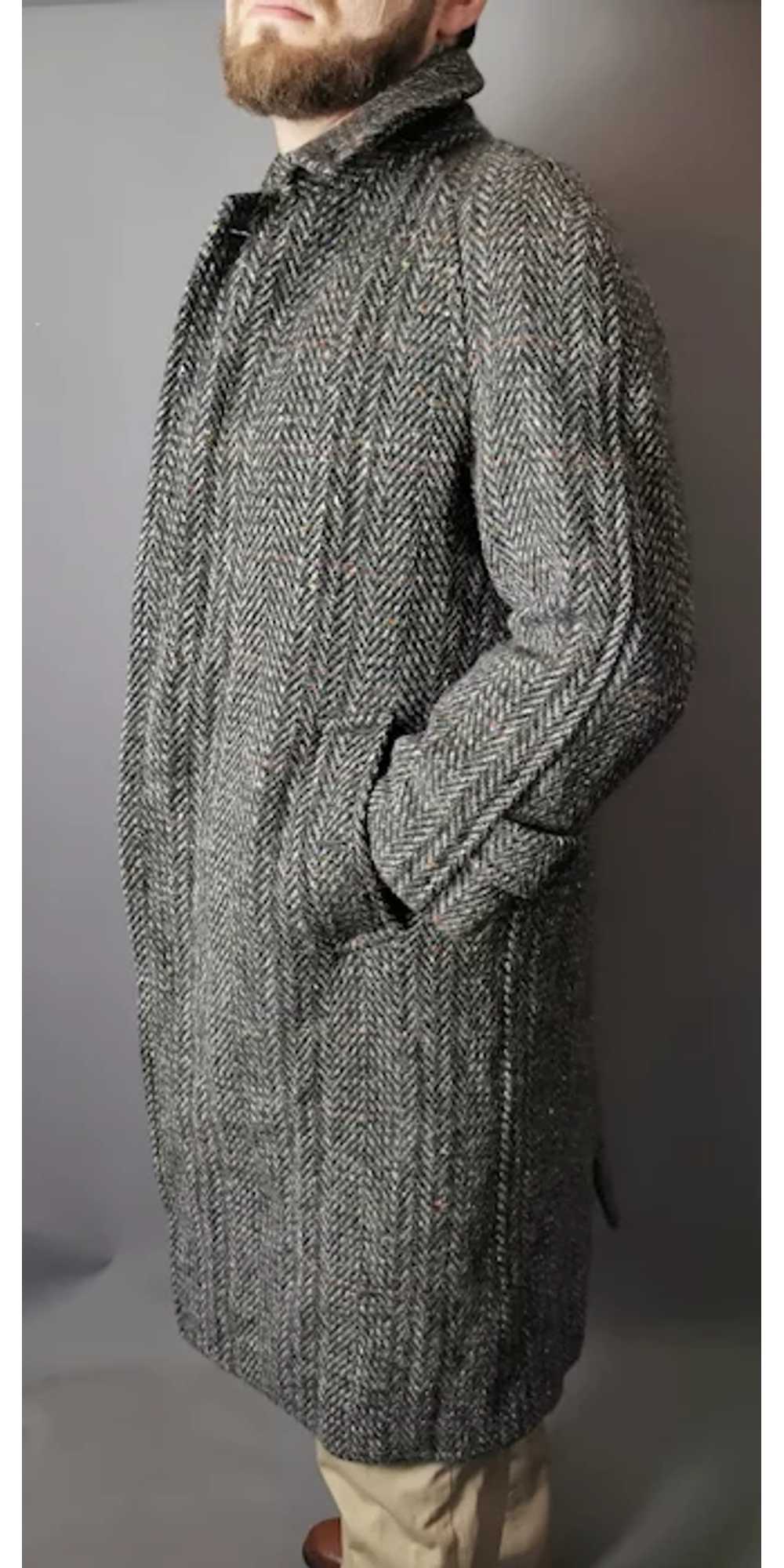 Vintage mens Burberry Irish Tweed overcoat, c1980s - image 9