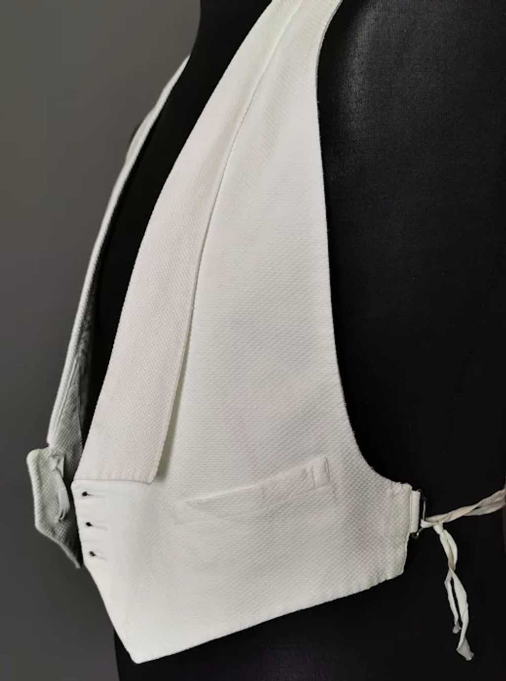 Vintage c1930s gents white waistcoat - image 10