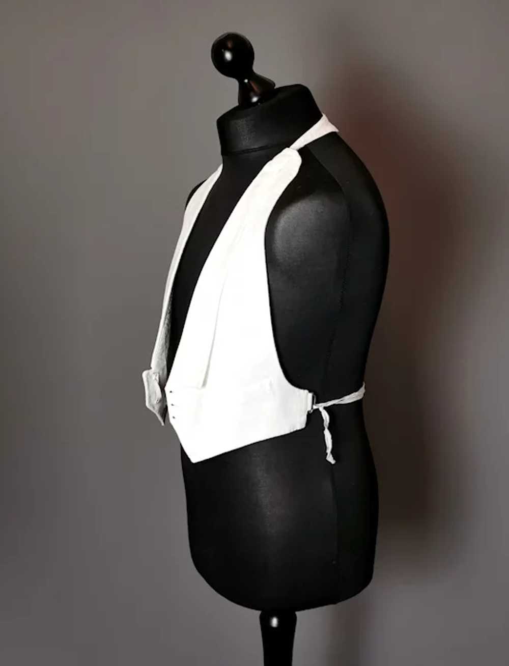 Vintage c1930s gents white waistcoat - image 11
