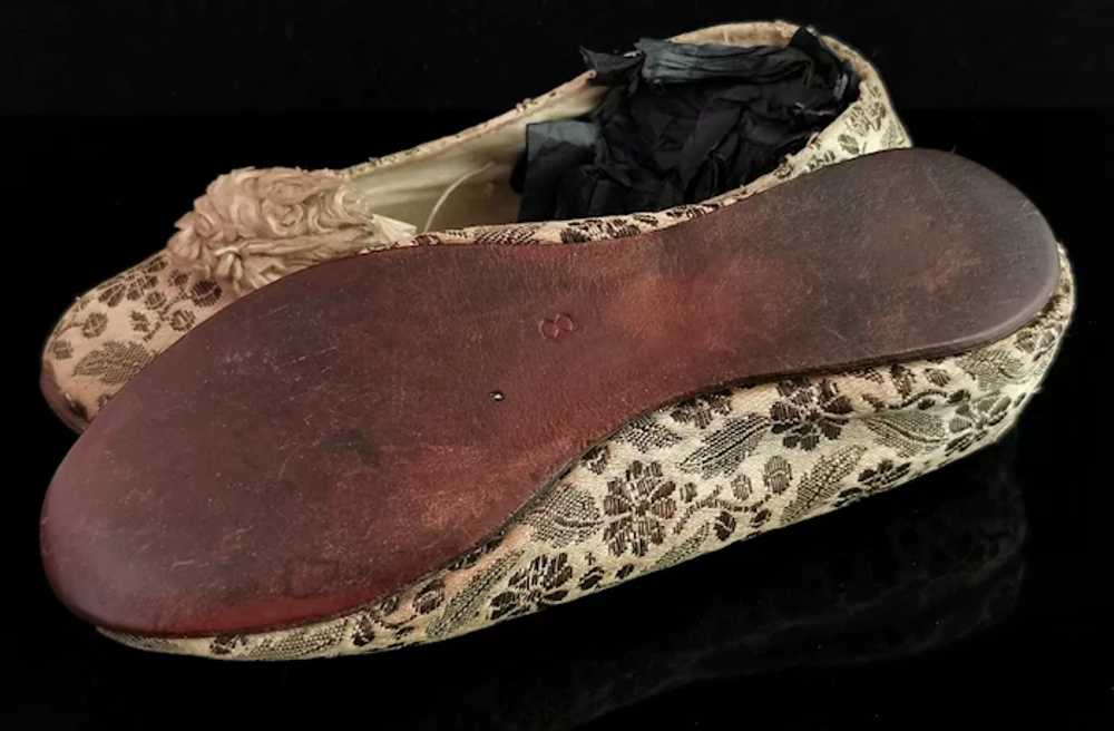 Antique child's silk shoes, embroidered, Edwardian - image 10