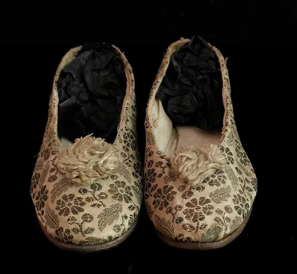 Antique child's silk shoes, embroidered, Edwardian - image 7