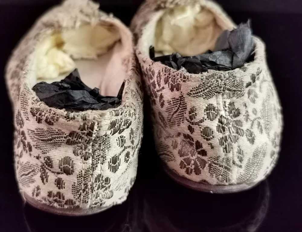 Antique child's silk shoes, embroidered, Edwardian - image 9
