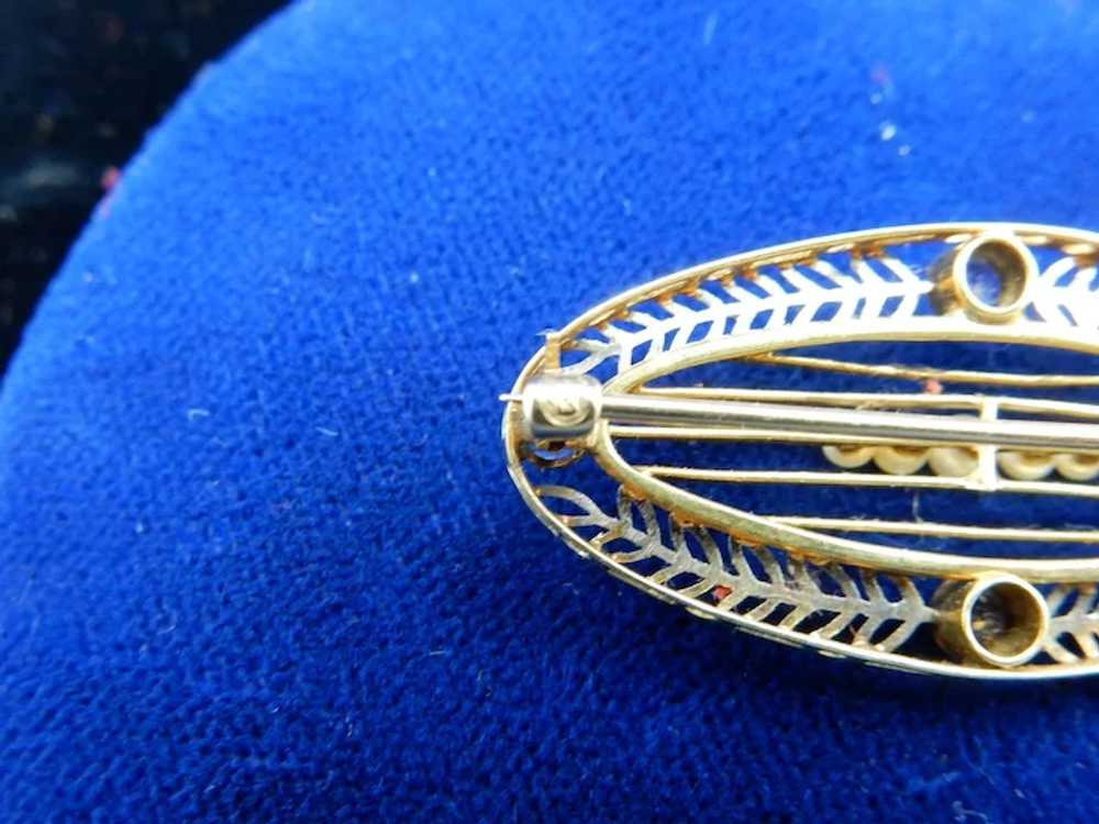 Vintage Art Deco 14 Karat gold pin - image 2