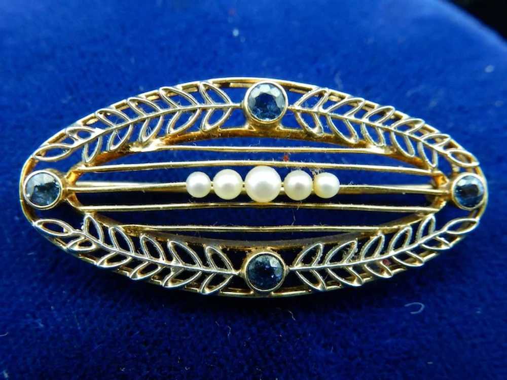 Vintage Art Deco 14 Karat gold pin - image 5