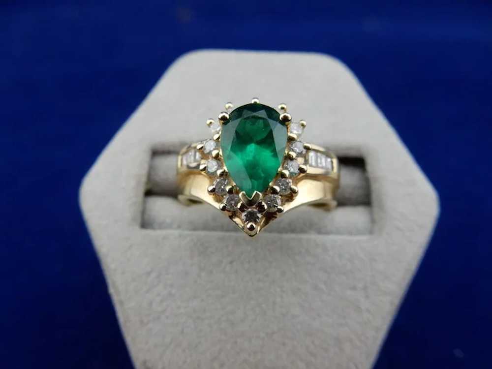 Vintage 14 Karat Chatham Emerald Ring - image 4