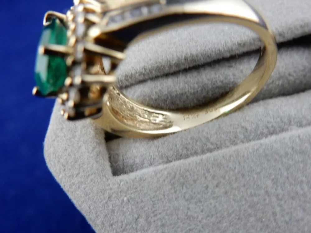 Vintage 14 Karat Chatham Emerald Ring - image 6