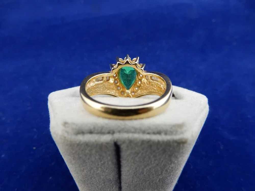 Vintage 14 Karat Chatham Emerald Ring - image 7