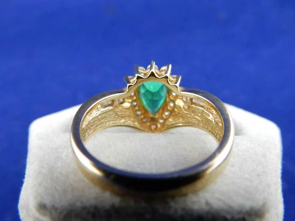 Vintage 14 Karat Chatham Emerald Ring - image 8