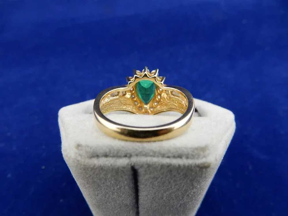 Vintage 14 Karat Chatham Emerald Ring - image 9