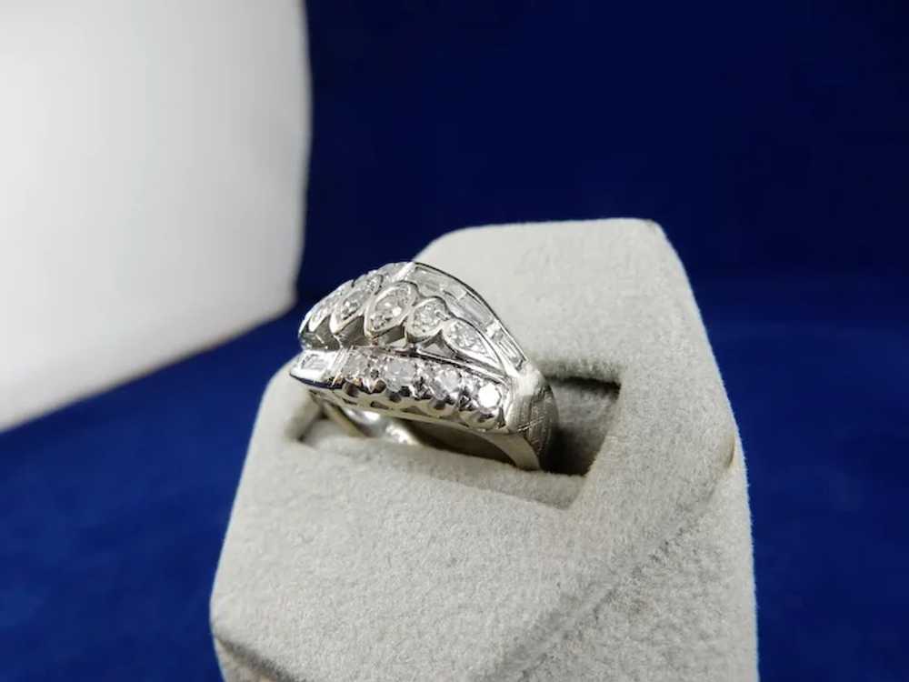 14 Karat White Gold Diamond Ring. - image 4