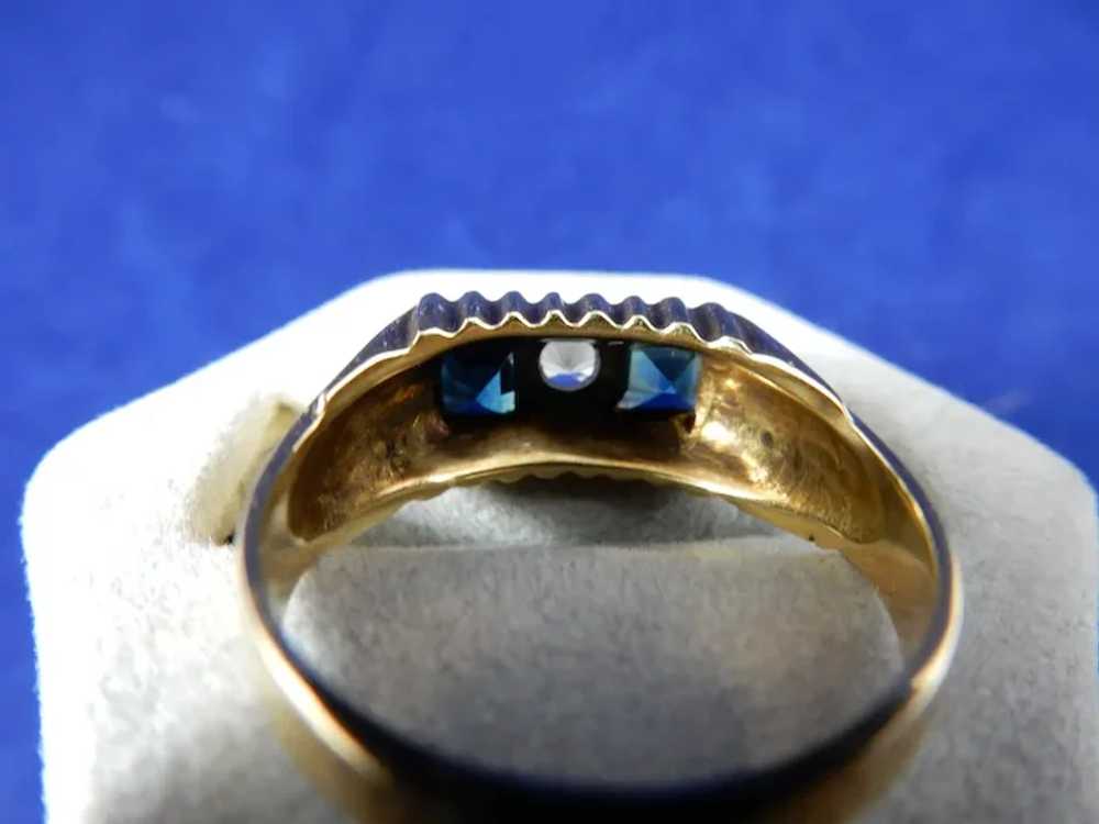 18 Karat Vintage Natural Sapphire and Diamond Ring - image 6