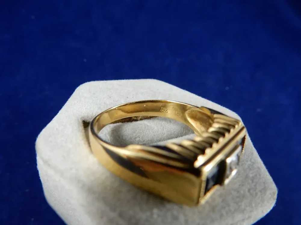 18 Karat Vintage Natural Sapphire and Diamond Ring - image 8