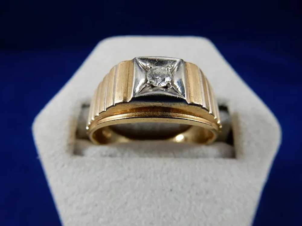 14 Karat Vintage Diamond Ring - image 3