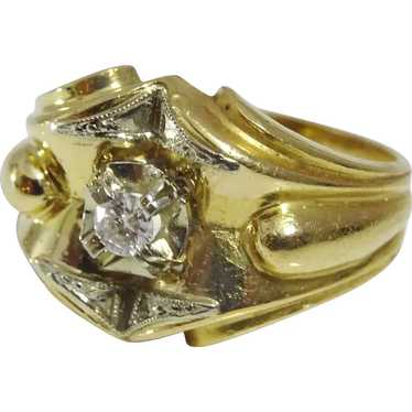 Vintage French 18 karat Gold and Diamond Ring
