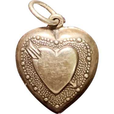 A sweet vintage sterling puffy heart charm. - image 1