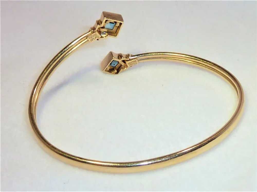 14 karat Gold Blue Topaz Bracelet Vintage - image 4