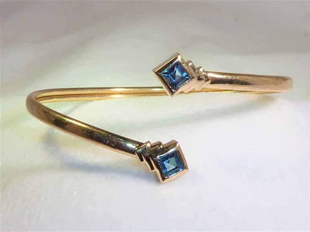 14 karat Gold Blue Topaz Bracelet Vintage - image 7