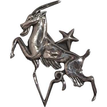 Sterling Capricorn Pin Margot de Taxco Vintage 195