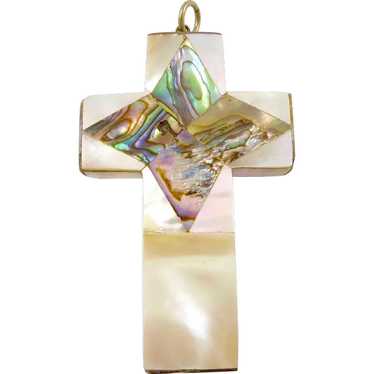 Victorian Mother of Pearl and Abalone Cross