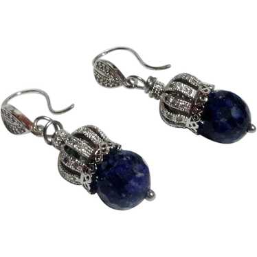 JFTS  Charoite Silver Plated Dangle Earrings