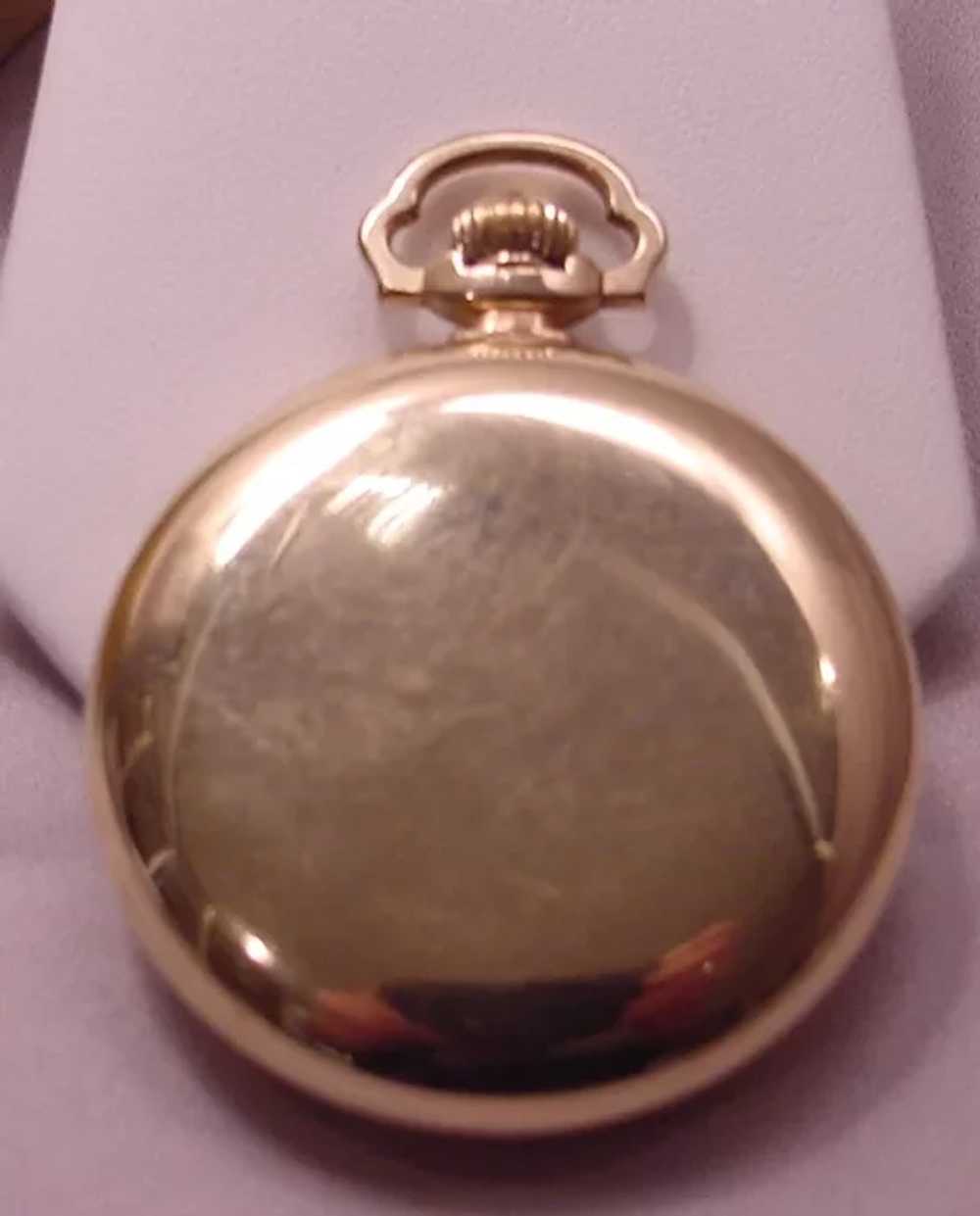 Open Face Elgin Art Deco Gold Filled Pocket Watch - image 2