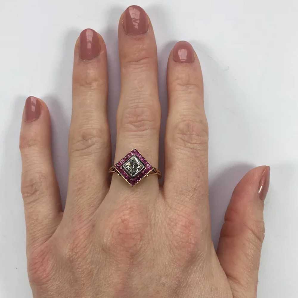 Edwardian 1.20ct diamond and ruby ring c. 1905 - image 10