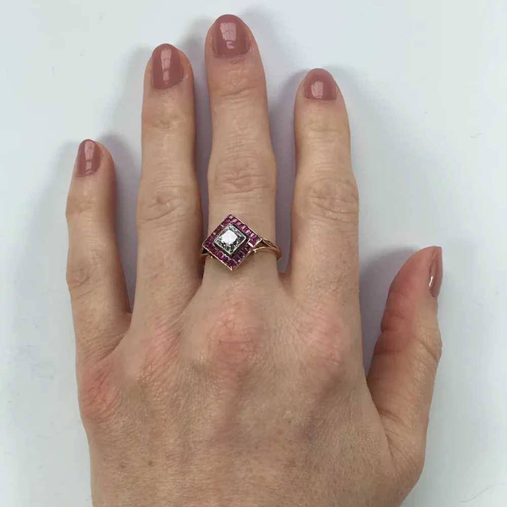 Edwardian 1.20ct diamond and ruby ring c. 1905 - image 9