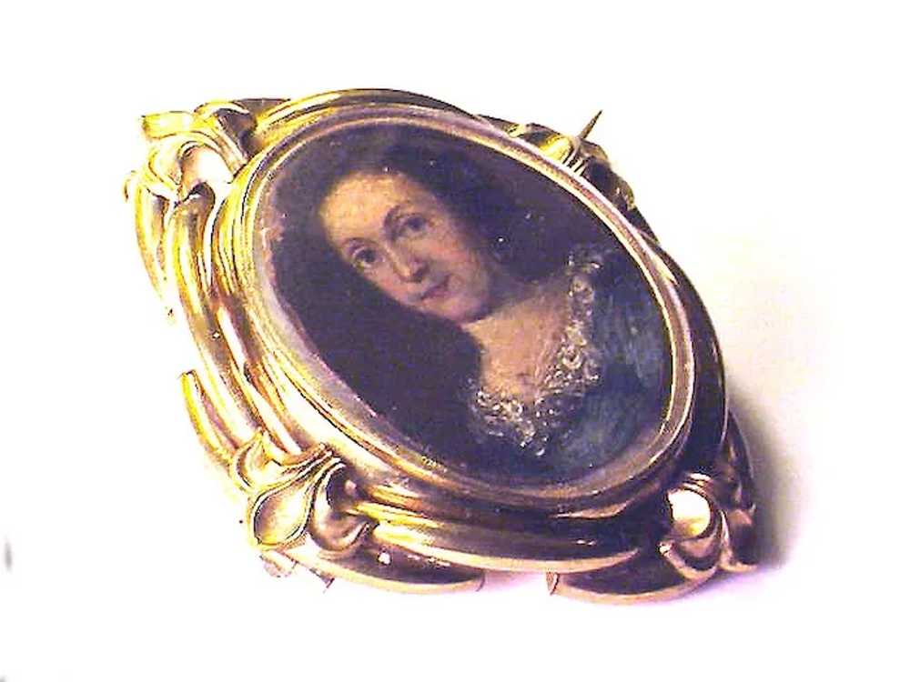 EARLY Miniature on Copper of a Lady in GF Victori… - image 3