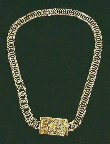 EXQUISITE Georgian 15k Canetille/Link Necklace, c.