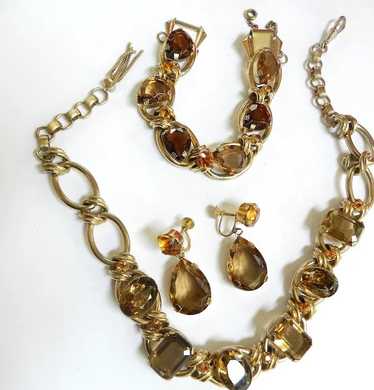 fabulous Topaz Big Chunky Link Bracelet Earrings N